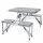 Kemping bútorok, sszecsukható kemping asztal készlet 4 alumínium szék világos szürke