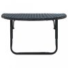 Kerti asztalok, vidaXL fekete polyrattan erkély asztal 60 x 60 x 32 cm