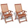 Kerti székek, vidaXL 2 db barna összecsukható tömör akácfa kerti szék