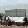 Kerti bútor szett, vidaXL 5-részes barna polyrattan kerti bútorszett párnákkal