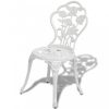 Kerti bútor szett, vidaXL 3 részes fehér öntött alumínium bisztró szett