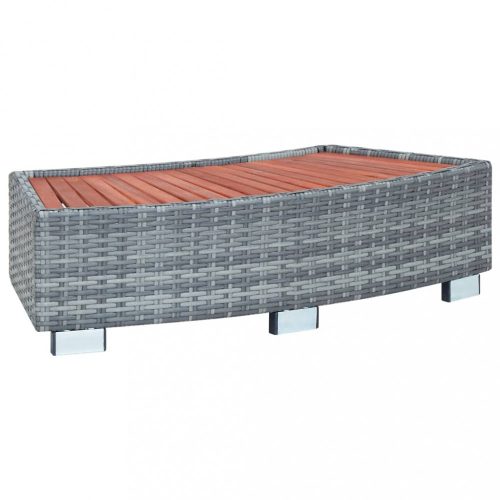 Medencelétrák, lépcsők rámpák, vidaXL szürke polyrattan spa fellépő 92 x 45 x 25 cm