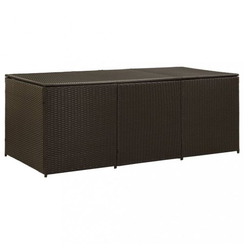 Kerti tárolódobozok, vidaXL barna polyrattan kerti tárolóláda 180 x 90 x 70 cm