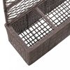 Virágcserepek és kaspók, vidaXL barna rácsos polyrattan magaságyás 3 kaspóval 83 x 30 x 130