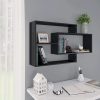 Fali polcok és párkányok, 800325 vidaXL Wall Shelves Black 104x20x58,5 cm Chipboard