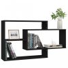 Fali polcok és párkányok, 800325 vidaXL Wall Shelves Black 104x20x58,5 cm Chipboard