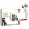 Fali polcok és párkányok, 800329 vidaXL Wall Shelves White and Sonoma Oak 104x20x58,5 cm