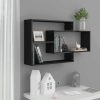 Fali polcok és párkányok, 800331 vidaXL Wall Shelves High Gloss Black 104x20x58,5 cm Chipboard