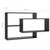 Fali polcok és párkányok, 800331 vidaXL Wall Shelves High Gloss Black 104x20x58,5 cm Chipboard