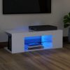 Nappali bútorok, vidaXL magasfényű fehér TV-szekrény LED lámpákkal 90 x 39 x 30 cm