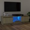 Nappali bútorok, vidaXL sonoma tölgy színű TV-szekrény LED lámpákkal 120x30x35,5 cm