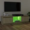 Nappali bútorok, vidaXL sonoma tölgy színű TV-szekrény LED lámpákkal 120x30x35,5 cm