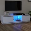 Nappali bútorok, vidaXL fehér TV-szekrény LED lámpákkal 140 x 40 x 35,5 cm