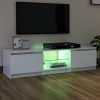 Nappali bútorok, vidaXL fehér TV-szekrény LED lámpákkal 140 x 40 x 35,5 cm