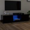 Nappali bútorok, vidaXL fekete TV-szekrény LED lámpákkal 140 x 40 x 35,5 cm