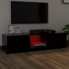 Nappali bútorok, vidaXL fekete TV-szekrény LED lámpákkal 140 x 40 x 35,5 cm