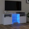 Nappali bútorok, vidaXL magasfényű fehér TV-szekrény LED lámpákkal 120 x 30 x 50 cm