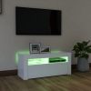 Nappali bútorok, vidaXL fehér TV-szekrény LED-lámpákkal 90 x 35 x 40 cm