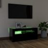 Nappali bútorok, vidaXL fekete TV-szekrény LED-világítással 90x35x40 cm