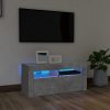 Nappali bútorok, vidaXL betonszürke TV-szekrény LED-világítással 90 x 35 x 40 cm