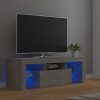 Nappali bútorok, vidaXL betonszürke TV-szekrény LED-lámpákkal 120 x 35 x 40 cm