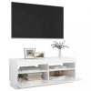 Nappali bútorok, vidaXL magasfényű fehér TV-szekrény LED-lámpákkal 100 x 35 x 40 cm