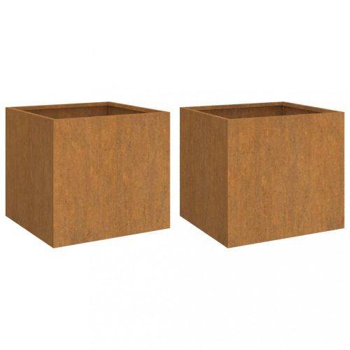 Virágcserepek és kaspók, vidaXL 2 db corten acél növénytartó 32 x 30 x 29 cm