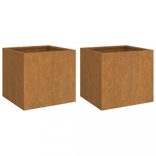 Virágcserepek és kaspók, vidaXL 2 db corten acél növénytartó 49x47x46 cm