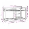 Ágyak és ágykeretek, vidaXL tömör fenyőfa emeletes ágy 75x190 cm