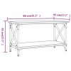 Dohányzóasztalok, vidaXL füstös tölgy színű szerelt fa és vas dohányzóasztal 80x45x45 cm