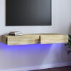 Nappali bútorok, vidaXL sonoma tölgy színű TV-szekrény LED-világítással 120x35x15,5 cm