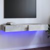 Nappali bútorok, vidaXL betonszürke TV-szekrény LED-világítással 120 x 35 x 15,5 cm