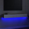 Nappali bútorok, vidaXL fehér és sonoma színű TV-szekrény LED-lámpákkal 120x35x15,5 cm