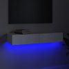 Nappali bútorok, vidaXL fehér TV-szekrény LED-lámpákkal 90 x 35 x 15,5 cm