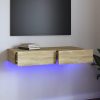 Nappali bútorok, vidaXL sonoma tölgy színű TV-szekrény LED-lámpákkal 90 x 35 x 15,5 cm