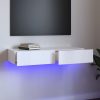 Nappali bútorok, vidaXL magasfényű fehér TV-szekrény LED lámpákkal 90 x 35 x 15,5 cm